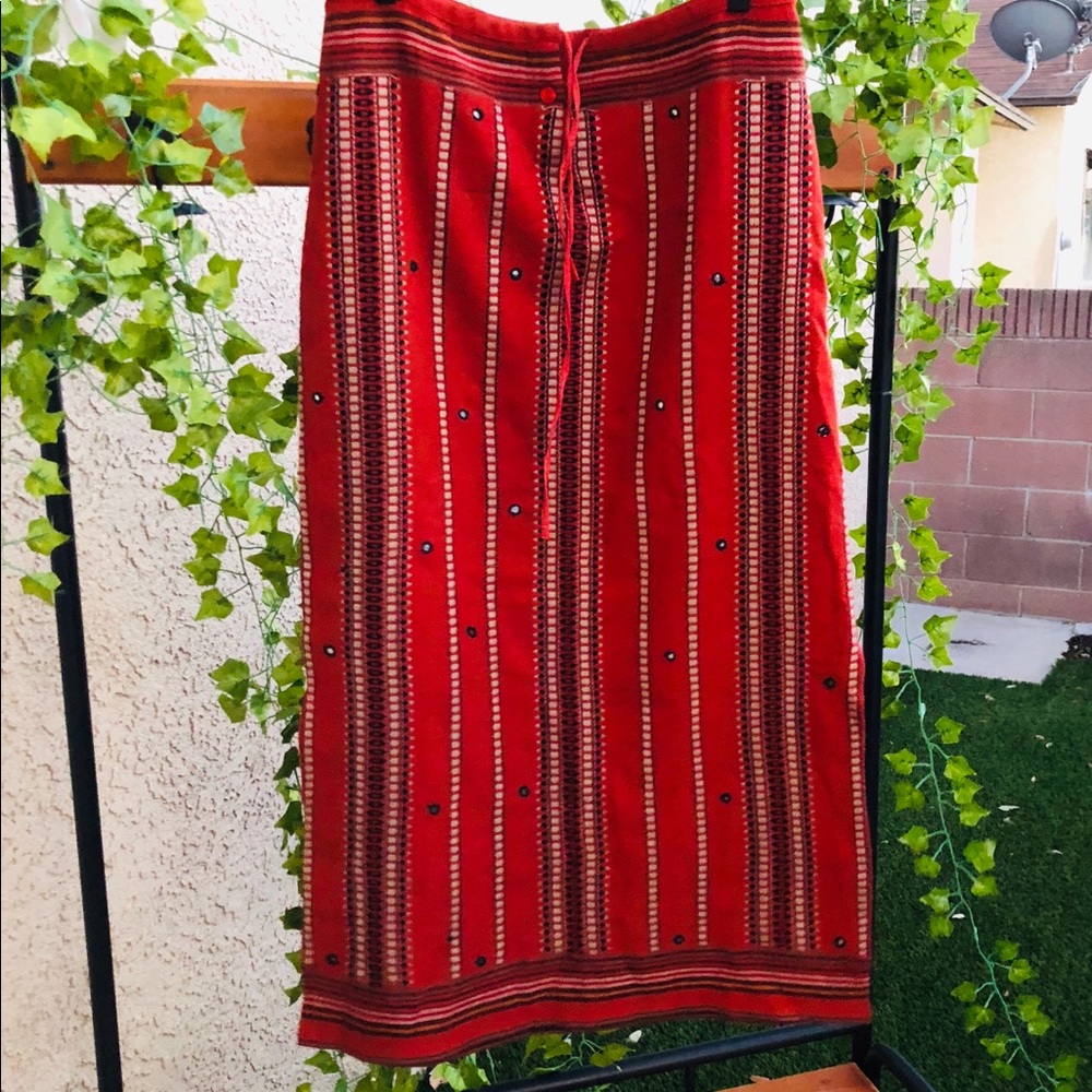 Funky People Red Maxi Skirt